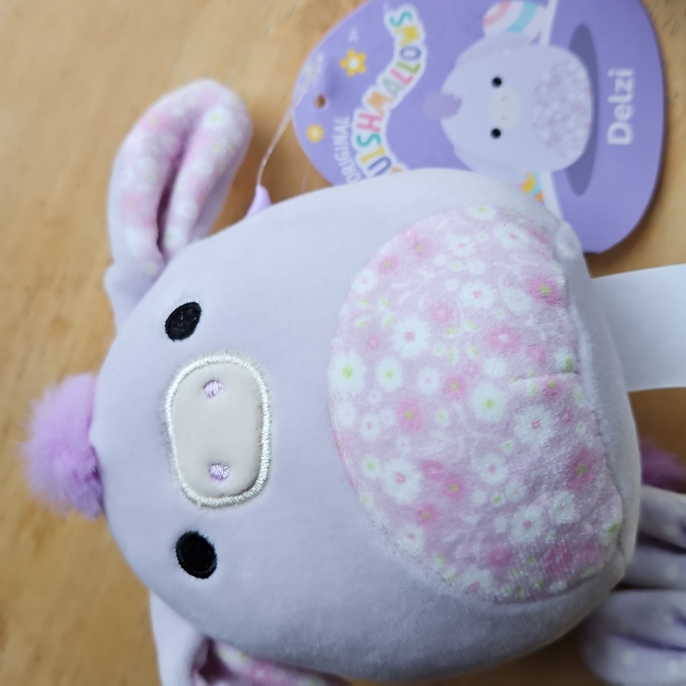 Four Mini Squishmallows Stuffed Animals Set - Pink, Purple, Black, White, Cream - Picture 3 of 11